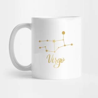 Virgo Zodiac Constellation in Gold Mug